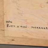 Broca, Alexis Louis de (1868-1948) "Porte D'Asni - Marrakech" 1936, Aquarell/Pastellkreide, Papier auf Holz kaschiert, u. sign./dat./bez., 39,5x48,8cm (m.R. 54x62,8cm), leichte Altersspuren - Foto 8