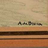 Broca, Alexis Louis de (1868-1948) "Porte D'Asni - Marrakech" 1936, Aquarell/Pastellkreide, Papier auf Holz kaschiert, u. sign./dat./bez., 39,5x48,8cm (m.R. 54x62,8cm), leichte Altersspuren - фото 9