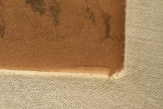 Herbst, Thomas (1848-1915) "Liegende Kuh", Bleistift, Papier auf Pappe kaschiert, 8,5x14,4cm (m.R. 16,2x22,2cm), vergilbt, leichter Wasserschaden - фото 3