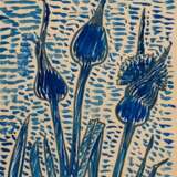 Hüther, Julius (1881-1954) "Blumen", Tinte, u. sign./dat., auf Papier montiert, 14,8x10,4cm (29,7x21cm), leicht vergilbt, Provenienz: Slg. Gustav Bürger/ München - Foto 1