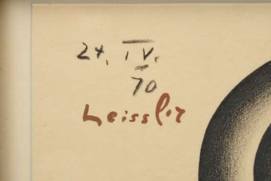 Leissler, Arnold (1939-2014) "o.T." 1970, Gouache/Bleistift/Buntstift, o.l. sign./dat., BM 14,8x21cm (m.R. 27x33,5cm) - photo 3