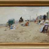 Mühlig, Hugo (1854-1929) "Strandleben (Knocke)" 1909, Gouache, u.r. sign./dat./bez., verso sign./bez., 28x39cm (m.R. 35,8x46,5cm) - Foto 2