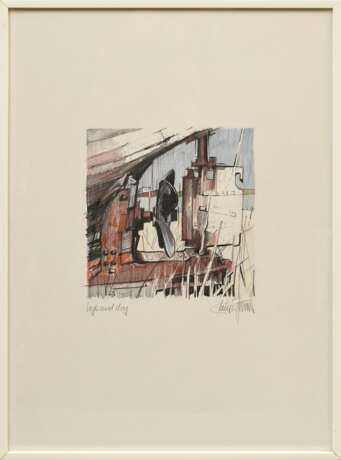 3 Tegtmeier, Claus (*1946) "Sandstreifen", High and Dry" und "Nachtflut", Bleistift/Buntstift, u. sign./betit., verso Klebeetikett, je 15x15cm (m.R. 40,5x30,5cm) - Foto 7