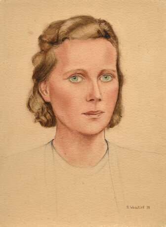 Wassilieff, Nikolaï (1901-1977) "Portrait Susanne Bonte" 1939, Aquarell, u.r. sign./dat., verso bez., 47,2x35cm, leicht fleckig - photo 1