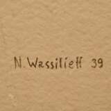 Wassilieff, Nikolaï (1901-1977) "Portrait Susanne Bonte" 1939, Aquarell, u.r. sign./dat., verso bez., 47,2x35cm, leicht fleckig - photo 2