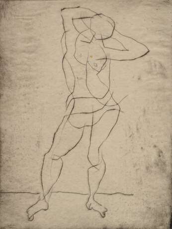 Bargheer, Eduard (1901-1979) "Figur" 1948, Radierung, 2/50, u. sign./dat./num./bez., PM 27,5x21,5cm, BM 36,6x29cm, leicht vergilbt, fleckig - Foto 1