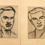 2 Bargheer, Eduard (1901-1979) "Stürup" und "Matrose(?)" 1934, Radierungen, 1x Probedruck, je u.r. sign./dat., 1x i.d. Platte sign., PM 37,2x24,5-38,2x24,6cm, BM je ca. 52x40/53x41,5cm, vergilbt, z.T.… - Foto 1