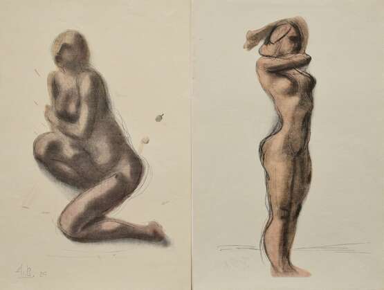 2 Breker, Arno (1900-1991) "Stehende" und "Knieende 1929/30, Lithographien, u. Drucksignatur- und datum, BM 47,2x31cm - photo 1