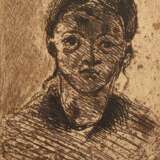 Cezanne, Paul (1839-1906) "Tête de jeune Fille" 1873, Radierung, u.r. i. Druck sign./dat., PM 13x10,5cm (m.R. 35x28cm), leichte Altersspuren - фото 1