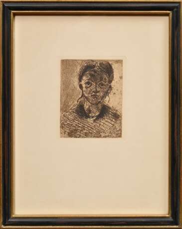 Cezanne, Paul (1839-1906) "Tête de jeune Fille" 1873, Radierung, u.r. i. Druck sign./dat., PM 13x10,5cm (m.R. 35x28cm), leichte Altersspuren - фото 2
