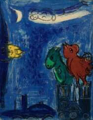 Chagall, Marc (1887-1985) „Les Monstres de Notre Dame“ 1954, Farblithographie, 35x26,5cm (m.R. 61x50,2cm)