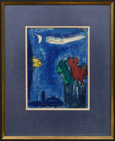 Chagall, Marc (1887-1985) „Les Monstres de Notre Dame“ 1954, Farblithographie, 35x26,5cm (m.R. 61x50,2cm) - Foto 2
