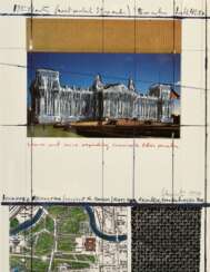Christo (1935-2020) &quot;Wrapped Reichstag&quot; 1994, Farboffset/Prägedruck, u.r. sign., i. Druck sign./dat., PM 28x21,4cm (m.R. 41x31cm)