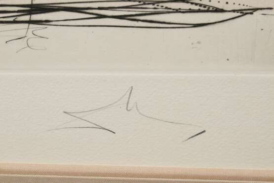 Dali, Salvador (1904-1989) "Academie des Beaux Arts" 1975, Farbradierung, e.a., u. sign./bez., verso Klebeetikett "Galerie Friedrich/Köln", PM 42x59,5cm (m.R. 69,5x83,4cm) - фото 3
