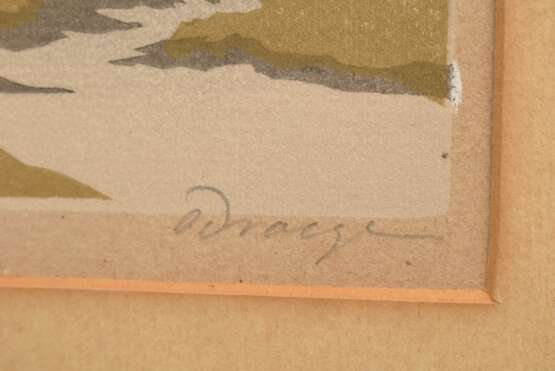 Droege, Oscar (1898-1983) "Birken im Sturm", Farbholzschnitt, u.r. sign., PM 35,6x23,8cm (m.R. 52x38,7cm), vergilbt - photo 3