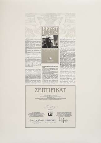 Fuchs, Ernst (1930-2015) Mappe "Highlights I" 1979, Farbserigraphien, 341/450, 5 Blätter ("Perseus - Hommage à Daidalos", "Die Nymphe Grammophon", "Pegasus und Muse", "Telramu… - фото 2