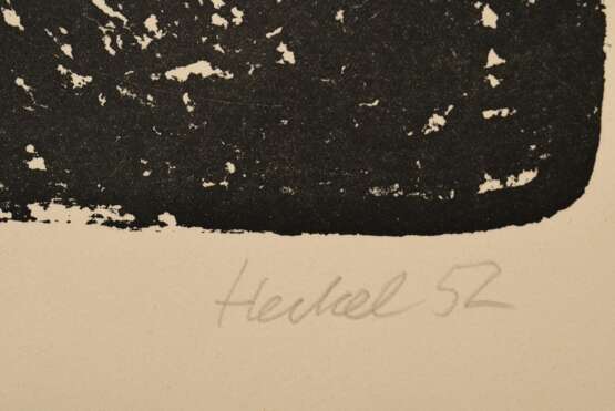Heckel, Erich (1883-1970) "Frauenkopf" 1952, Lithographie, u. sign./dat., Griffelkunst, PM 37x26,5, BM 53,3x37,6cm, min. fleckig - фото 2