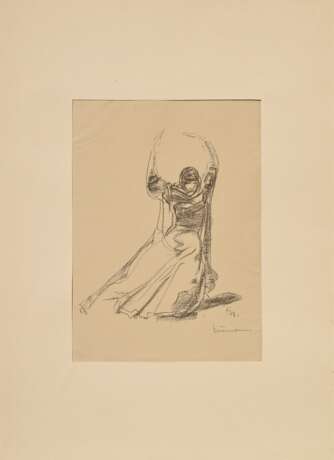 Husmann, Fritz (1896-1982) "Mary Wigman", Lithographie, u. sign., u. i. Stein monogr., im Passepartout montiert, Griffelkunst, 30x21,7cm (m.PP. 53x39cm), min. Altersspuren - Foto 2