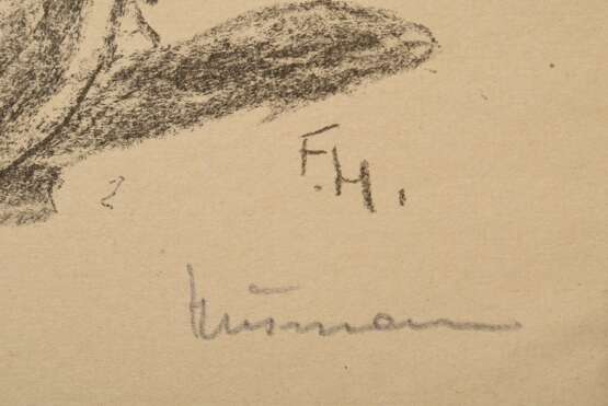 Husmann, Fritz (1896-1982) "Mary Wigman", Lithographie, u. sign., u. i. Stein monogr., im Passepartout montiert, Griffelkunst, 30x21,7cm (m.PP. 53x39cm), min. Altersspuren - photo 3