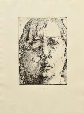 Janssen, Horst (1929-1995) "Selbst" 1971, Radierung, u. sign./bez., i.d. Platte dat., breite versilberte Leiste, PM 26,4x19cm, BM 44,5x33cm (m.R. 69,5x58,5cm) - photo 1