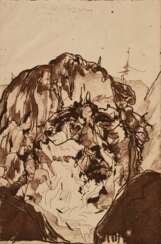 Janssen, Horst (1929-1995) &quot;Selbstbildnis aus 'Hokusai's Spaziergang'&quot; 1971, Radierung, u.r. sign./dat., i.d. Platte dat./bez., PM 22,3x14,8cm, BM 35,5x28cm, min. fleckig