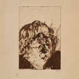 Janssen, Horst (1929-1995) "Selbstbildnis aus 'Hokusai's Spaziergang'" 1971, Radierung, u.r. sign./dat., i.d. Platte dat./bez., PM 22,3x14,8cm, BM 35,5x28cm, min. fleckig - photo 2