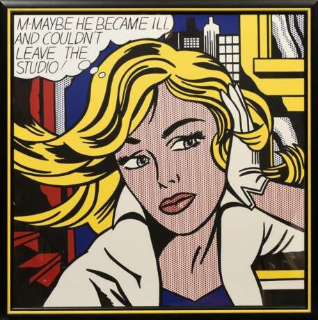 Lichtenstein, Roy (1923-1997) "M-Maybe", Farbserigraphie, 84x84cm (m.R. 92x92cm) - photo 2