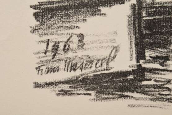 Masareel, Frans (1889-1972) "Seemann" 1963, Lithographie, i. Stein sign./dat., Griffelkunst, PM 30,5x44cm, BM 49,3x62,5cm, o. leichte Knickspur, min. Altersspuren - фото 3