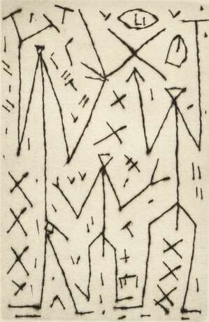 Penck, A.R. (1939-2017) "Figuren", Radierung, 71/100, u. sign./num., PM 14,3x9,3cm, BM 21x12,5cm - Foto 1
