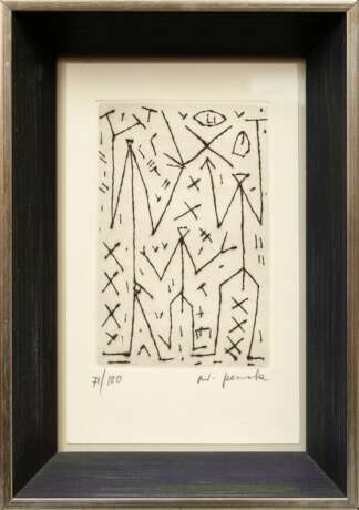 Penck, A.R. (1939-2017) "Figuren", Radierung, 71/100, u. sign./num., PM 14,3x9,3cm, BM 21x12,5cm - photo 2