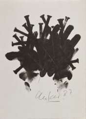 Uecker, Günther (*1930) &quot;o.T.&quot; 1987, Offsetlithographie, u. i. Druck sign./dat., BM 29,7x21,5cm, min. fleckig