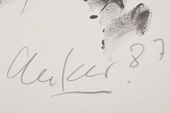 Uecker, Günther (*1930) "o.T." 1987, Offsetlithographie, u. i. Druck sign./dat., BM 29,7x21,5cm, min. fleckig - фото 2