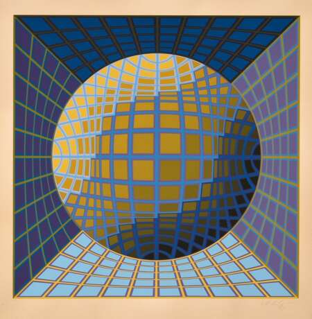 Vasarely, Victor (1906-1997) "Dauve" 1978, Siebdruck, 15/200, u. sign./num., PM 60,5x61cm, BM 76x72,5cm, Lichtrand - photo 1