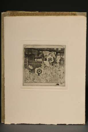 Vogeler, Heinrich (1872-1942) "An den Frühling" 1899/1901, Mappe mit 10 Radierungen und Vorblatt, Platten je monog., Inselverlag/Leipzig, Druck O. Felsing, PM 15,5x15,5cm, BM 34,5x26cm (Mappe 36x27,5), Vorblatt… - photo 4