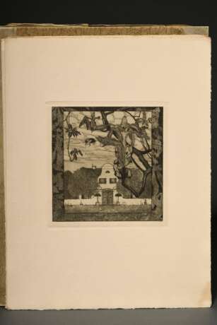 Vogeler, Heinrich (1872-1942) "An den Frühling" 1899/1901, Mappe mit 10 Radierungen und Vorblatt, Platten je monog., Inselverlag/Leipzig, Druck O. Felsing, PM 15,5x15,5cm, BM 34,5x26cm (Mappe 36x27,5), Vorblatt… - Foto 14