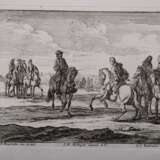 12 Rugendas I, Georg Philipp (1666-1742) "Reiterschlachten", Kupferstiche, gestochen von Georg Conrad Bodenehr (1663-1710), z.T. in Passepartout montiert, PM 16x12,5cm, BM ca. 24,5x20cm, z.T. beschnitten, diver… - photo 8