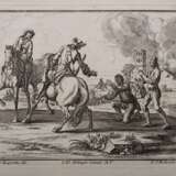 12 Rugendas I, Georg Philipp (1666-1742) "Reiterschlachten", Kupferstiche, gestochen von Georg Conrad Bodenehr (1663-1710), z.T. in Passepartout montiert, PM 16x12,5cm, BM ca. 24,5x20cm, z.T. beschnitten, diver… - photo 12