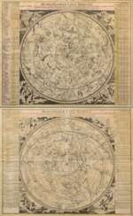 2 Doppelmayr, Johann Gabriel (1677-1750) „Hemisphaerium Coeli Australe…“ und „Hemisphaerium coeli Boreale...&quot; (Himmelskarten mit dem nördlichen und südlichen Sternenhimmel und figürliche Darstellung der Sternbilder)…