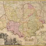 Homann, Johann Baptist (1664-1724) "Provincia Indigenis dicta La Provence divisa in omnes suos..." (Provence Frankreich), color. Kupferstich, BM 53x60,3cm, Mittelfalz, min. rest., Altersspuren - фото 1