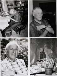 4 Bulanda, Ivo (1932-2016) &quot;Marc Chagall in seinem Atelier in St. Paul de Vence&quot;, Fotografien, verso gestempelt, je 40,5x30,8cm, z.T. Defekte