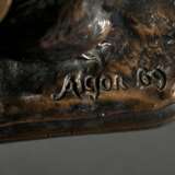 Aigon, Antonin (1837-1885) "Zwei Ratten mit Ei" 1869, Bronze, vorne bez.: "Les Deux Rats & L'oeuf Fab de LaFontaine", sign./dat., 14x8x8,5cm, Gebrauchsspuren - Foto 4