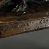 Aigon, Antonin (1837-1885) "Zwei Ratten mit Ei" 1869, Bronze, vorne bez.: "Les Deux Rats & L'oeuf Fab de LaFontaine", sign./dat., 14x8x8,5cm, Gebrauchsspuren - фото 5
