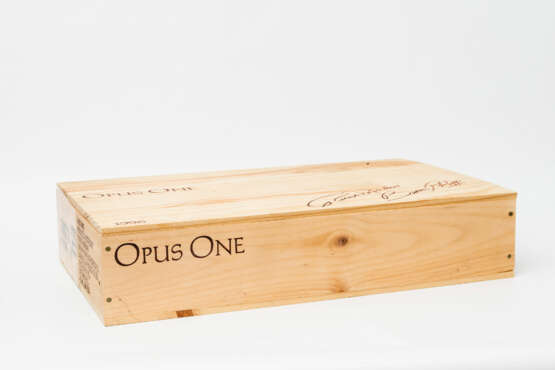6 Flaschen in ungeöffneter Original-Holzbox BARON PHILIPPE DE ROTHSCHILD, Robert Mondavi, 'Opus One', Oakville 1996 - aus Sommelier-Haushalt - Foto 1