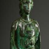 Heiligenfigur "Muttergottes mit Kind", Bronze grün patiniert, Sockel sign. Barnes (?), 20.Jh., H. 48cm - photo 2