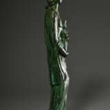 Heiligenfigur "Muttergottes mit Kind", Bronze grün patiniert, Sockel sign. Barnes (?), 20.Jh., H. 48cm - Foto 5