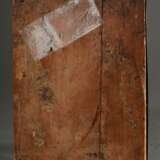 Russische Ikone mit getriebenem und graviertem Messing Oklad "Muttergottes" von zwei Engeln flankiert, Kreidegrund/Eitempera auf Holz, 19.Jh., 19,4x14,3cm - photo 8