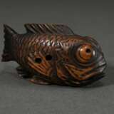 Buchsbaum Netsuke "Akodai Fisch" in kraftvoller Schnitzarbeit, sign. Mitsuyuki 光之, Japan 2. Hälfte 19.Jh., L. 6cm - фото 2