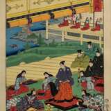 2 Utagawa Yoshimori (1830-1884), Farbholzschnitte aus Tôkaidô Meisho fûkei (Berühmte Ansichten des Tôkaido) 1863, je sign. Yoshimori ga : "Tôkaidô no uchi - Kyôto Oidetachi" (Vorbereitungen für den Ausflug), Ve… - фото 3