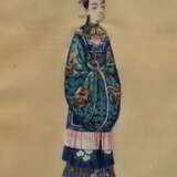 Paar feine Tsuso Malereien "Mandarin und chinesische Dame", Gouache auf Markpapier, Kanton um 1830/1840, 28x18cm (m.R. 32,5x23cm), Ränder beschädigt - фото 6