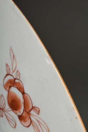 Großer Chine de Command Teller mit floraler Familie Rose Malerei, Qianlong Dynastie, China 18.Jh., Ø 36cm, Rand min. best. - photo 11